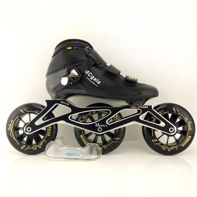 Glass Fiber Boots Professional Speed Inline Skates Women Men 3*110MM Wheels Competition Roller