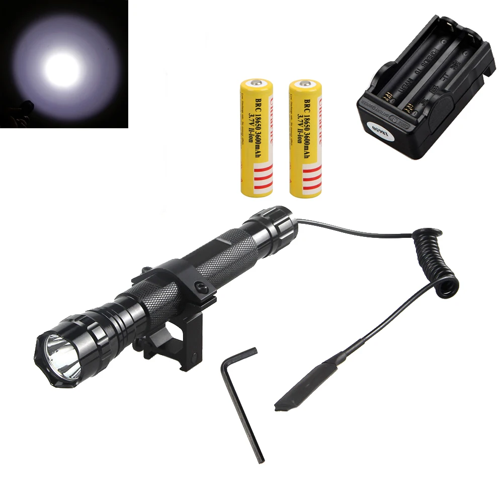 

2500Lm XM-T6 LED Flashlight Torch Light+Mount+18650+Pressure Switch+Charger