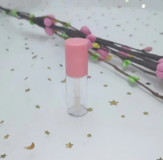 Pink 50/100pcs3ML мини Красочные крышки прозрачный блеск для губ Туба. Маленькая Косметическая губная помада образец бутылки, DIY бальзам для губ трубки - Цвет: Pink