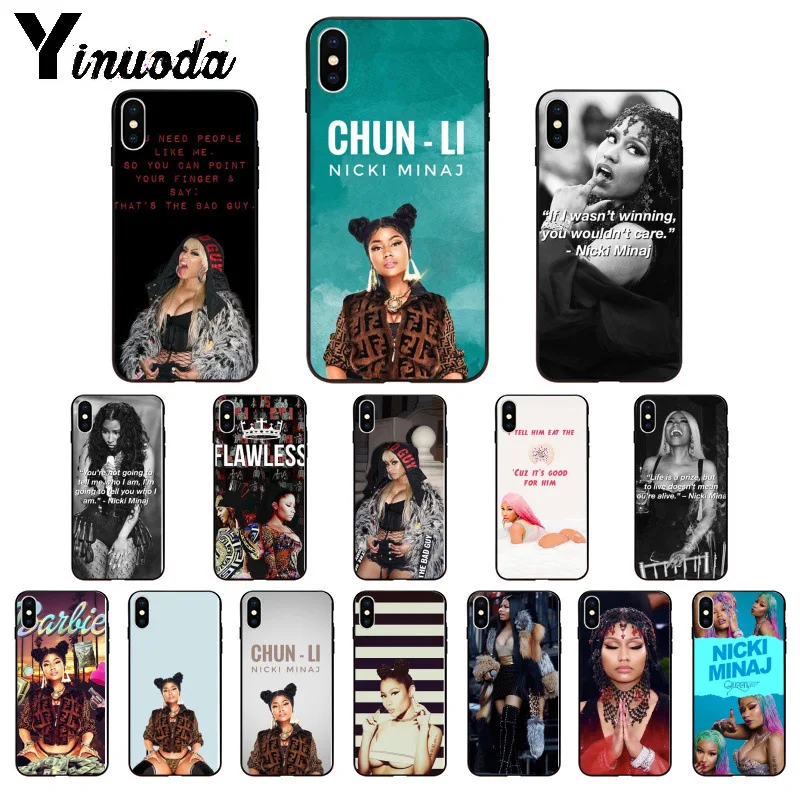 

Yinuoda Rapper Nicki Minaj TPU Soft Phone Accessories Phone Case for iPhone 5 5Sx 6 7 7plus 8 8Plus X XS MAX XR
