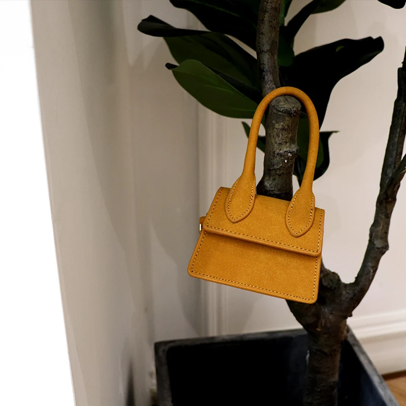 

Big Handle Simple Designer Shoulder Handbag Soft Frosted Square Women Crossbody Bags Shoulder Strap Sling Bags Small Totes Flap