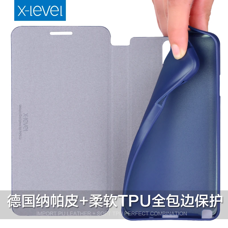 X Level роскошный бизнес из искусственной кожи чехол для samsung Galaxy Note 3/Note III Тонкий