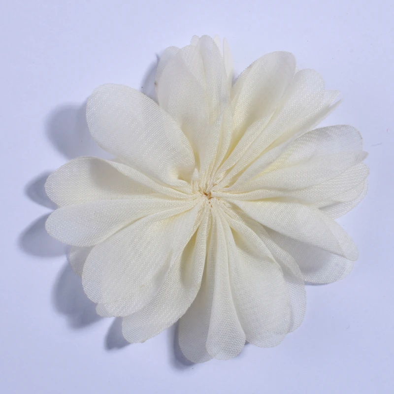 30PCS 6.5CM Polyester Fluffy Ballerina Chiffon Flower For Kids Dress