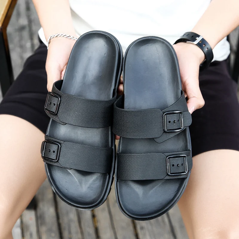 

Male Slippers Summer Beach Slippers Men Shoes Men Flats Sandals Casual Men's Shoes Thicken Anti Slip Flip Flops