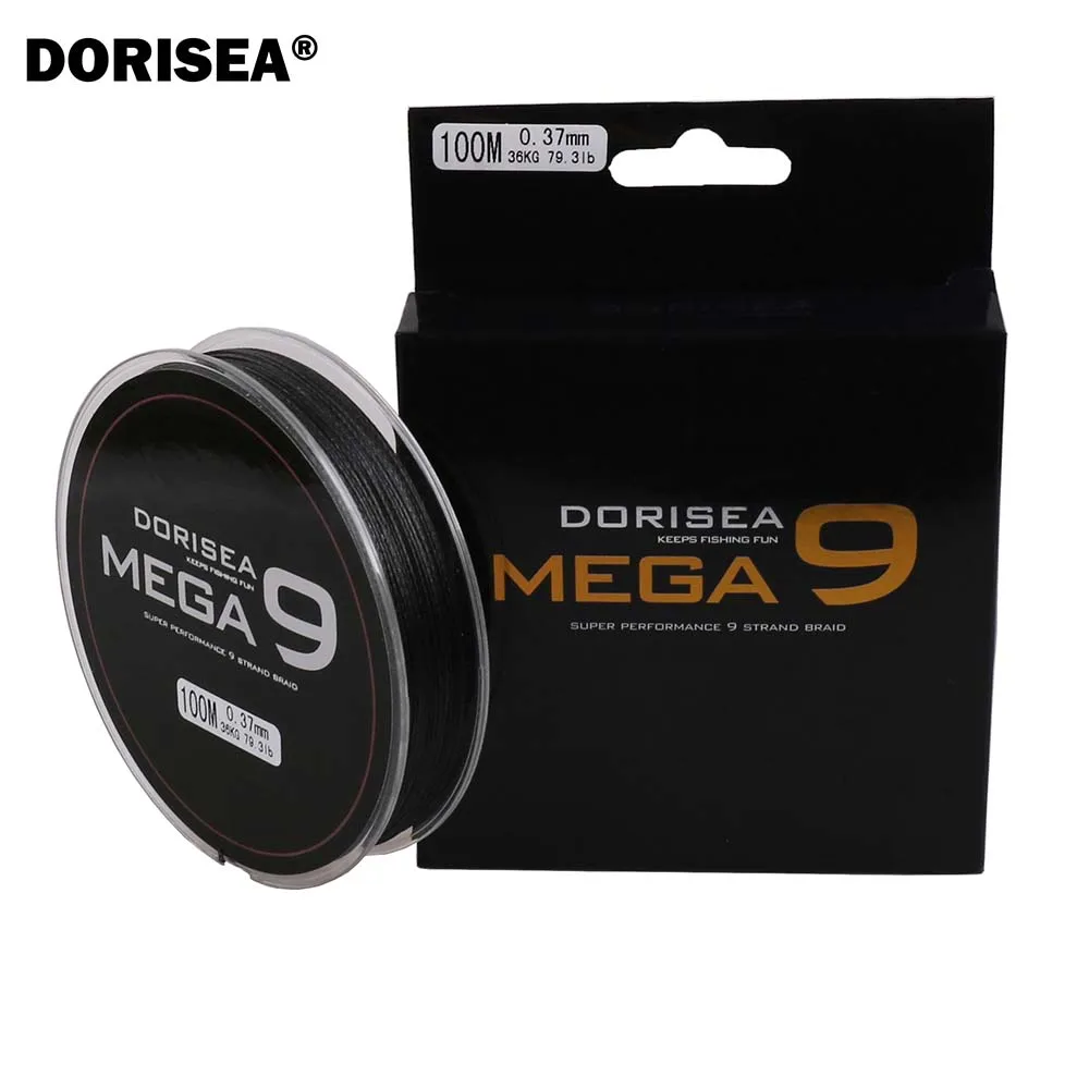 DORISEA 100 м/109 ярдов 9 нитей многофиламентная ПЭ плетеная леска плетеная проволока материал из Японии для ловли карпа Pesca - Цвет: BLACK
