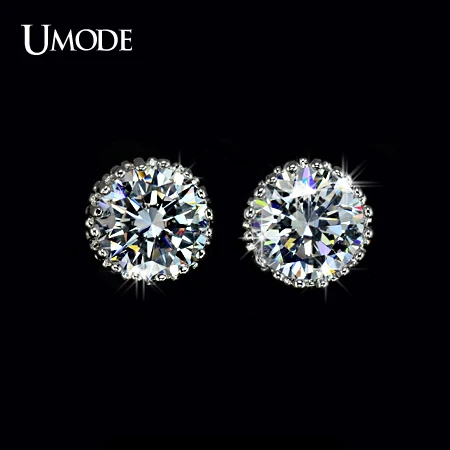  Umode мульти сохатый 8 мм 2ct Высокое качество швейцарский CZ бриллиантами стад серьги UE0013 