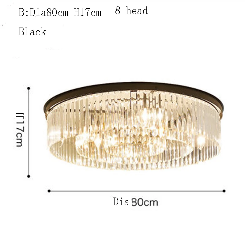B BOCHSBC Post-modern Crystal Ceiling Lamp Round Creative Personality Lamp Light Fixtures for Living Room Bedroom Luces Colgantes - Цвет корпуса: B