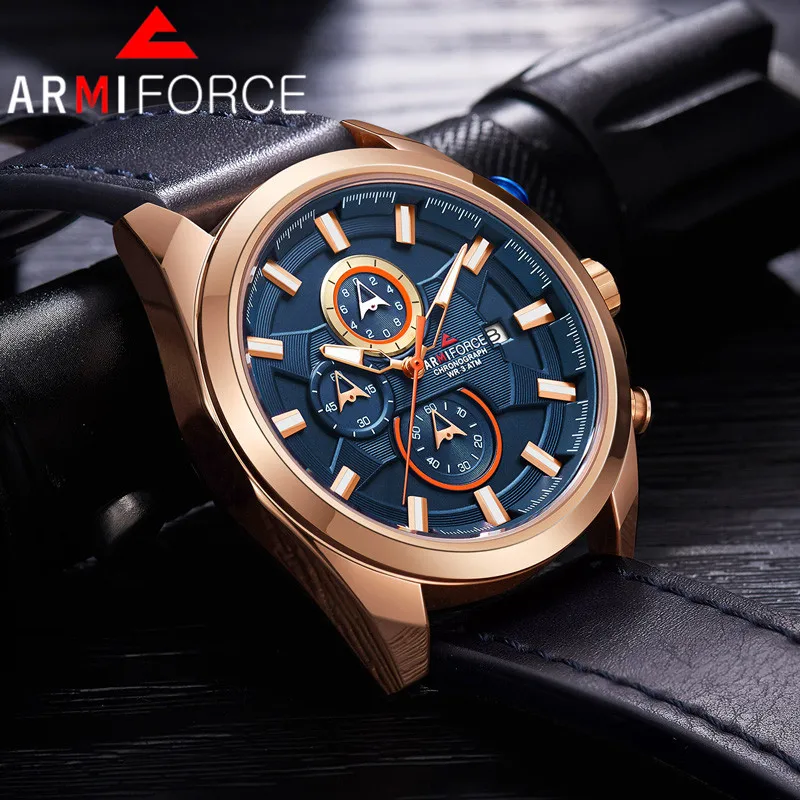 

Armiforce Men Watch Top Luxury Brand Chronograph Calendar Sport Male Wristwatch Military Blue Man Clock Relogio Masculino 8006
