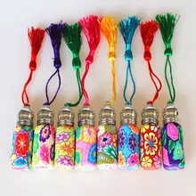 50 шт./лот 6 мл рулон на флаконы для духов Полимерная глина стеклянная бутылка многоразового использования маленькие флаконы для эфирных масел с металлическим роликовым шариком