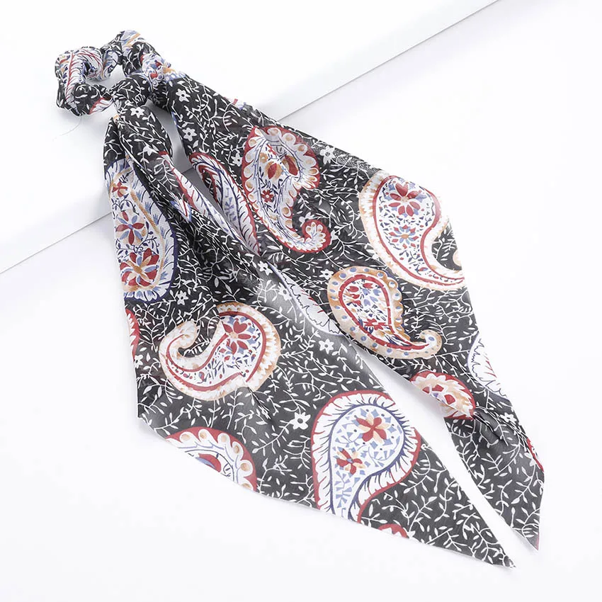 Levao Цветочный принт волос тесемка, шарф для волос резинки для волос галстук-бабочка резинка для хвоста, повязки для волос, веревка для Для женщин аксессуары для волос - Цвет: 13
