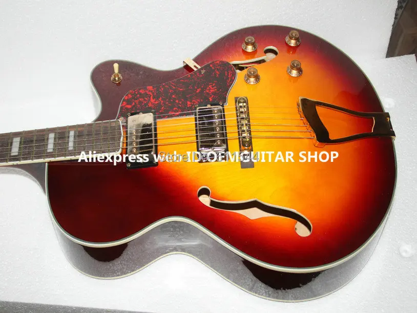 

Wholesale Guitars Newest Sunburst Hollow Jazz Guitar High Quality Musical instruments
