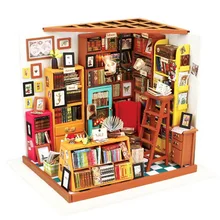 Cuteroom ручной работы DIY Кукольный дом книжный магазин кукольный домик Миниатюрный 3D светодиодный набор мебели светильник Подарочная коробка для детей