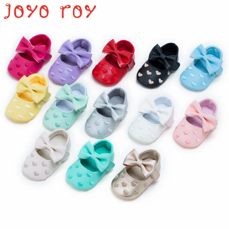 

Joyo roy 0-2 years old baby love embroidered toddler shoes baby girls shoes indoor solid soft bottom training shoes dj0131R