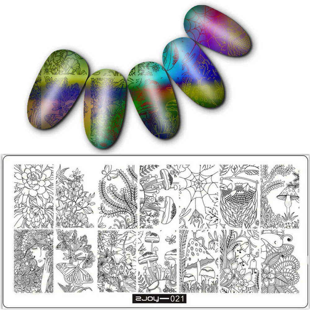 

12*6cm Pattern DIY Nail Art Image Stamp Stamping Plates Manicure Template plaque stamping pour ongle nail polish template