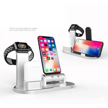 

Multi-function Aluminum Alloy Charger Charging Bracket for Apple Watch /AirPods/ iphoneX/8/7 Mobile Phone