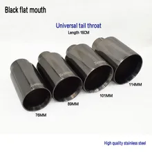 Car-styling! high quality titanium black universal welding 304 stainless steel exhaust muffler flat tail for different car