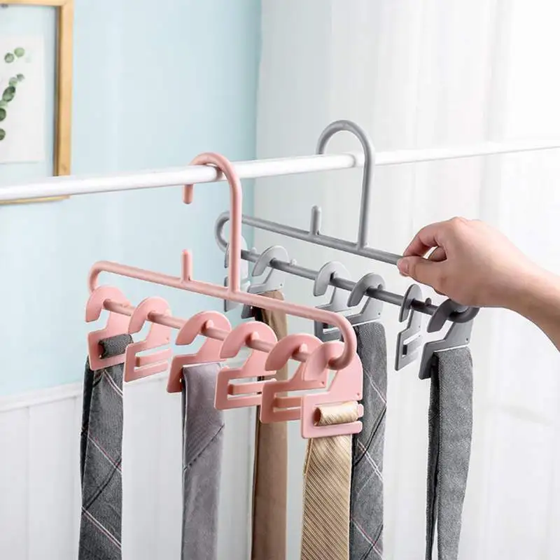 Removable Multifunction Storage Rack Tie Belt Scarf Hanger Holder Closet Hook Organizer Home Wardrobe Finishing Rack
