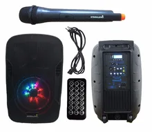 STARAUDIO 10″ 1500W Pro Active PA Recharge Battery LED RGB Lighting Bluetooth Speaker with 1 Mic SBM-10RGB