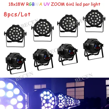 

8pcs RDM 18x18W 6in1 LED par light Zoomable 10-60 degree Stage Light with Powercon Ship from US Warehouse