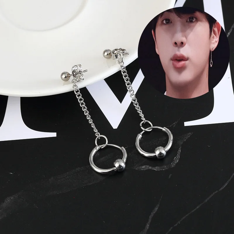 1pcs Korea KPOP BTS Bangtan Boys Album V DNA Stud Earrings Fashion