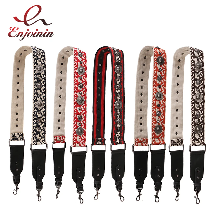 Fashion Metal Badge Canvas Shoulder Strap for Bags Replacement Strap Handbag Geometric Accessories Belts Ladies Bag Partys 