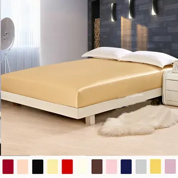 

Halo Silk Shop Silk Fitted Sheet 100% Pure Mulberry Silk Satin 19mm Seamless Solid Color 9 color Free Shipping