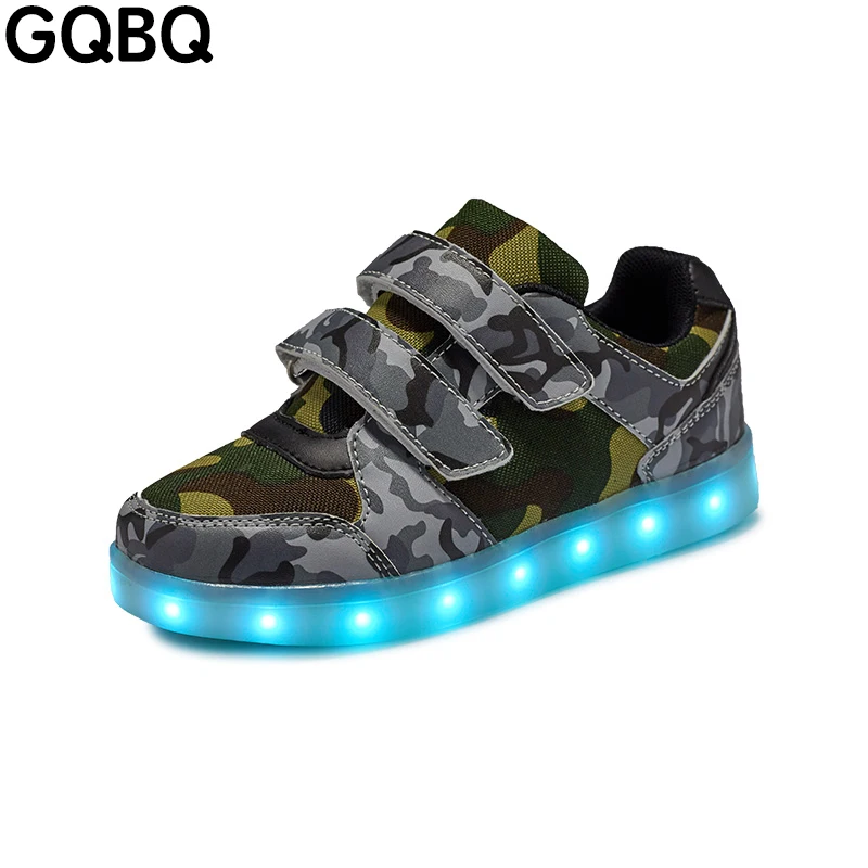 GQBQ светящиеся кроссовки USB зарядка светодио дный детская обувь для мальчиков и