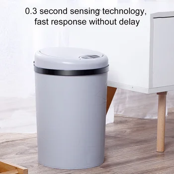

Plastic Automatic Trash Can with Odor-Absorbing Filter Wide Opening Sensor Kitchen Trash Bin LBShipping