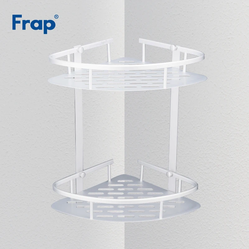 

FRAP Bathroom Shelves New Arrival modern style wall mounted space aluminum shampoo holder shower baskets bathroom accessories