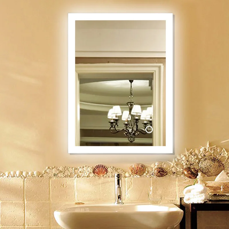 

New LED Touchable Controlling Bathroom Anti-fog Makeup Mirror in Bathroom Horizontally and Vertically Hangable HWC