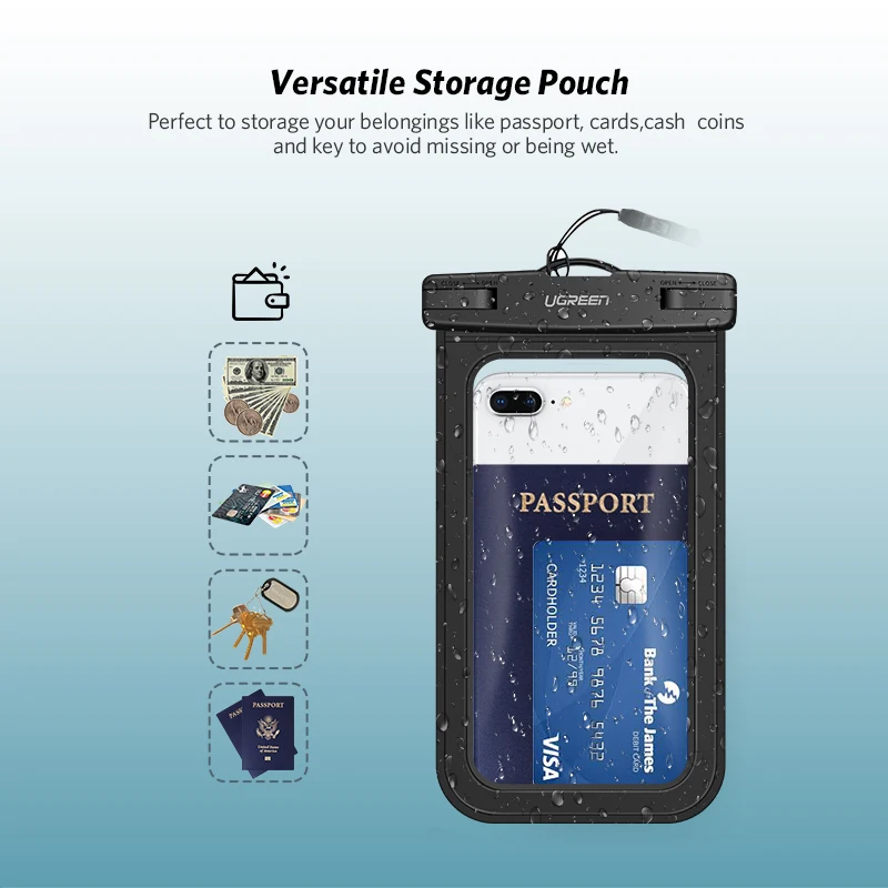 Ugreen Waterproof Case Bag Phone Pouch 6.3'' Phone Bag Case For iPhone Xs X 8 7 7Plus 6S 6Plus Samsung Galaxy S9 S8 Phone Case