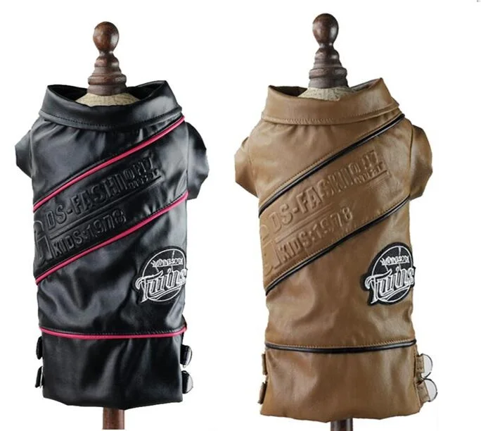 

Luxury Winter Dog clothes Pet Coat Outfit PU leather Pet jacket Coat pet Clothing for Small Pet XS S M L XL