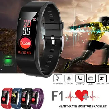 

F1 Bracelet Smart Pedometer Waterproof Smart Band Heart Rate Monitor Bracelet Fitnes Tracker Watch for Android/IOS 50JUN19