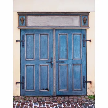 

Thin fabric cloth Printed photography background old wood door backdrop F-2564