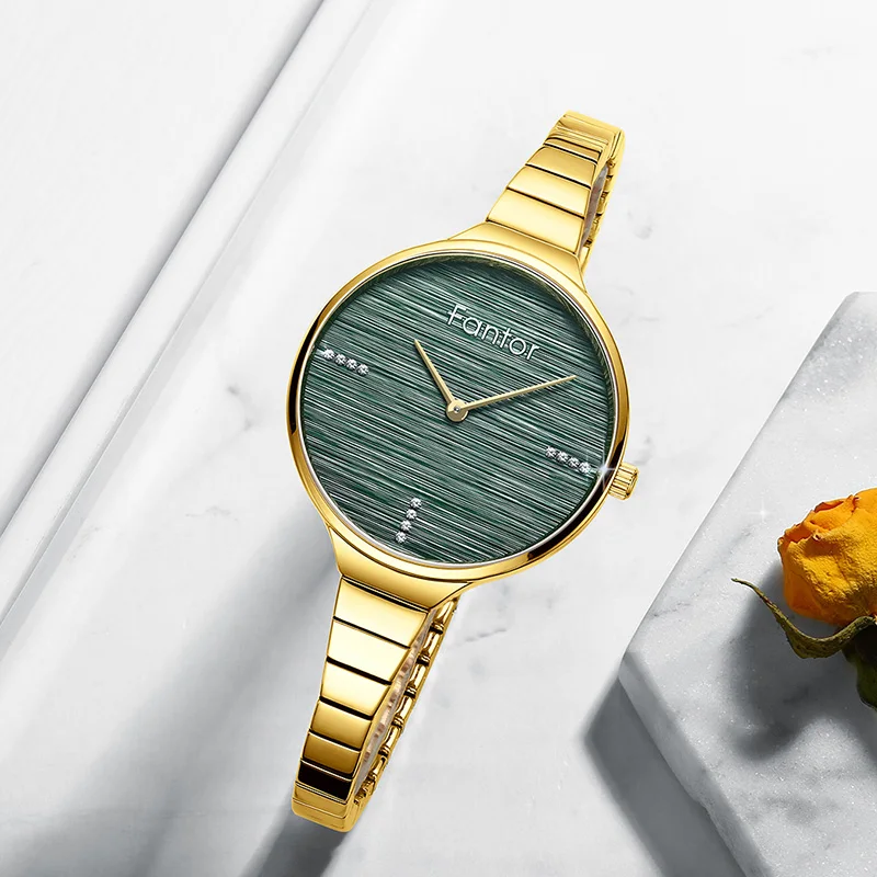 

Fantor Top Brand Luxury Gold Watch Women Lady Steel Bracelet Small Wristwatch Fashion Casual Quartz Waterproof Ladies Watches