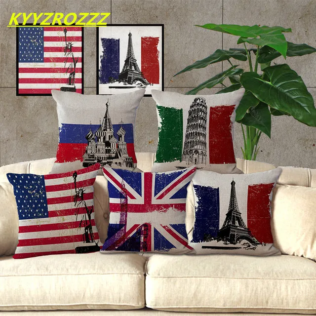 Homey Design Home Car Bed Sofa Italy Usa British Flag Decorative Homey Design Home Car Bed Sofa Italy Usa British Flag Decorative Clic Pillow Case Cushion Cover