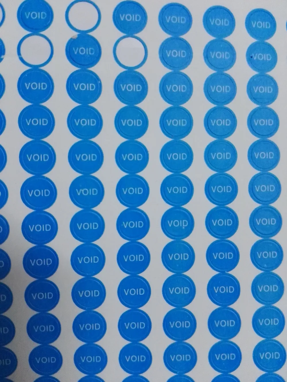 

Blue/Red Round 5mm 500 PCs/lot fragile paper void sticker Guaranteed tamper warranty seal for mobile/laptop/ipad repairment
