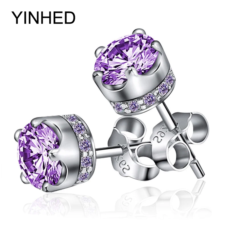 Серьги пусеты YINHED из стерлингового серебра 925 пробы с сердецами и стрелами 2
