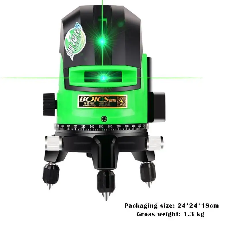 5 Lines 3D Level Self-leveling 360 Horizontal Vertical Cross Green Beam Cross Self-leveling Laser Level Laser Instruments