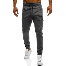 Сезон: весна-лето Новые повседневные штаны для мужчин хлопок косой карман пот брюки для девочек однотонные штаны середины талии модные