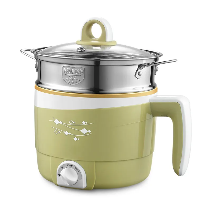 220V 1.5L Pink/Green 200/600w Multi function mini electric cooker