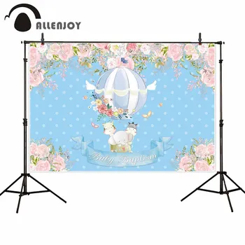 

Allenjoy photography Backgrounds Baptism Baby Shower floral blue hot air balloon elephant polka dot backdrop newborn photocall