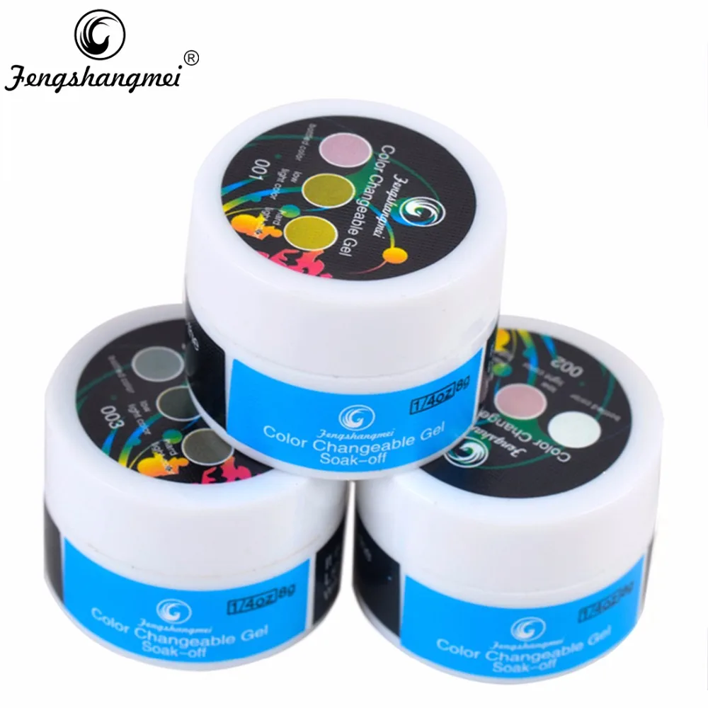 

Fengshangmei Photochromic Gel Nail Polish Light Color Change Gel Paint Soak Off Led UV Gel Varnish 12pcs Packing