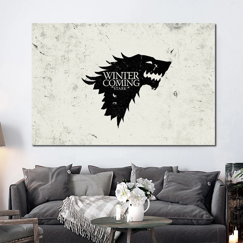 

Winter Is Coming Game Of Thrones Canvas Painting Prints Living Room Home Decor Modern Wall Art Oil Painting Pictures Framework