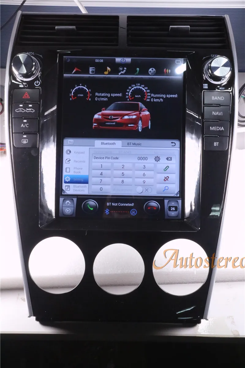 Perfect Android 7.1 Tesla style Car no DVD Player GPS Navigation For Mazda6 2002-2008 radio tape recorder stereo headunit multimedia IPS 13