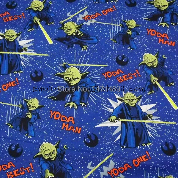 Free Shipping* sw002 1 Yard Cotton Woven Fabric Star Wars, Yoda Man
