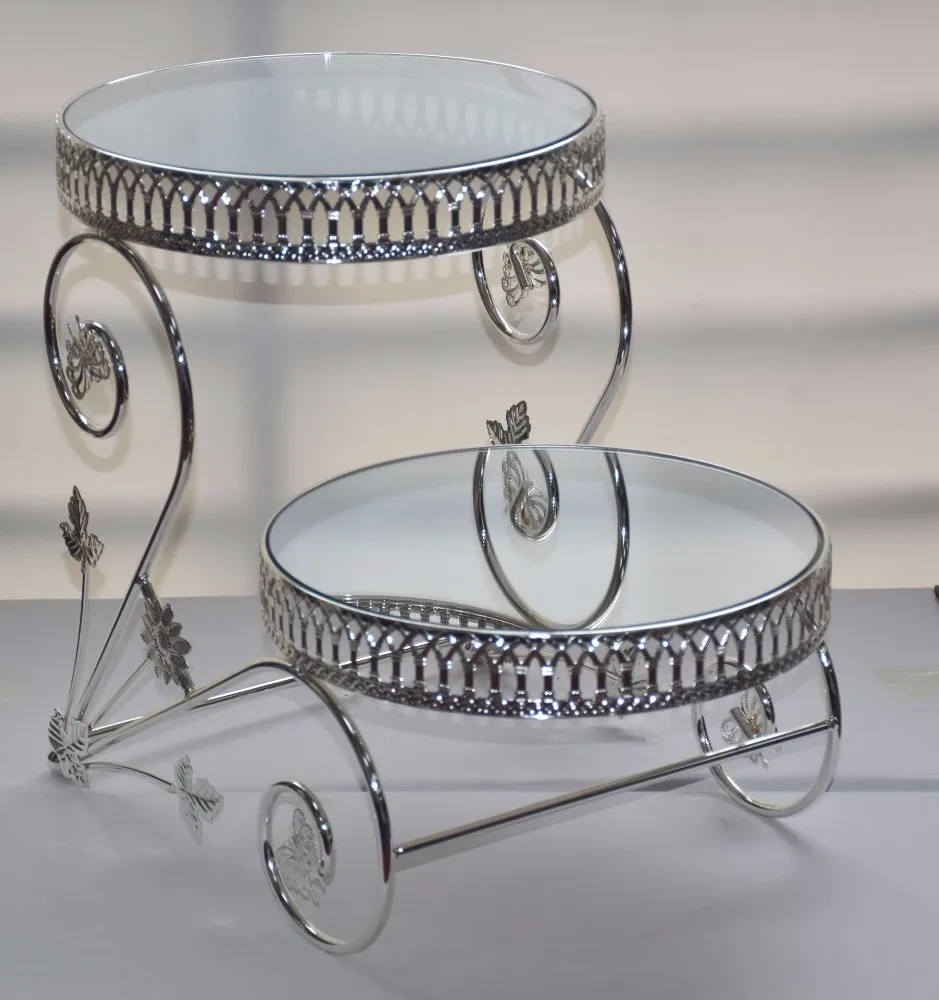 

1 PC New double-layer 12-inch mirror cake table high-end star hotel buffet West Point dessert cake stand