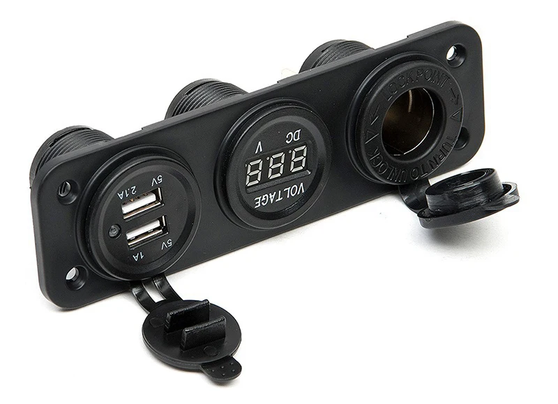 Auto USB Автомобильное Авто-прикуриватели разъем ATV мотоцикл usb Авто-прикуриватели Гнездо Адаптера Сплиттер Напряжение диагностировать Дисплей