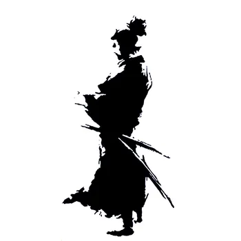 

12cm*23.6cm Samurai Design Ninja Oriental Sword Fashion Vinyl Car Sticker Decals Black/Silver Accessories S6-4037