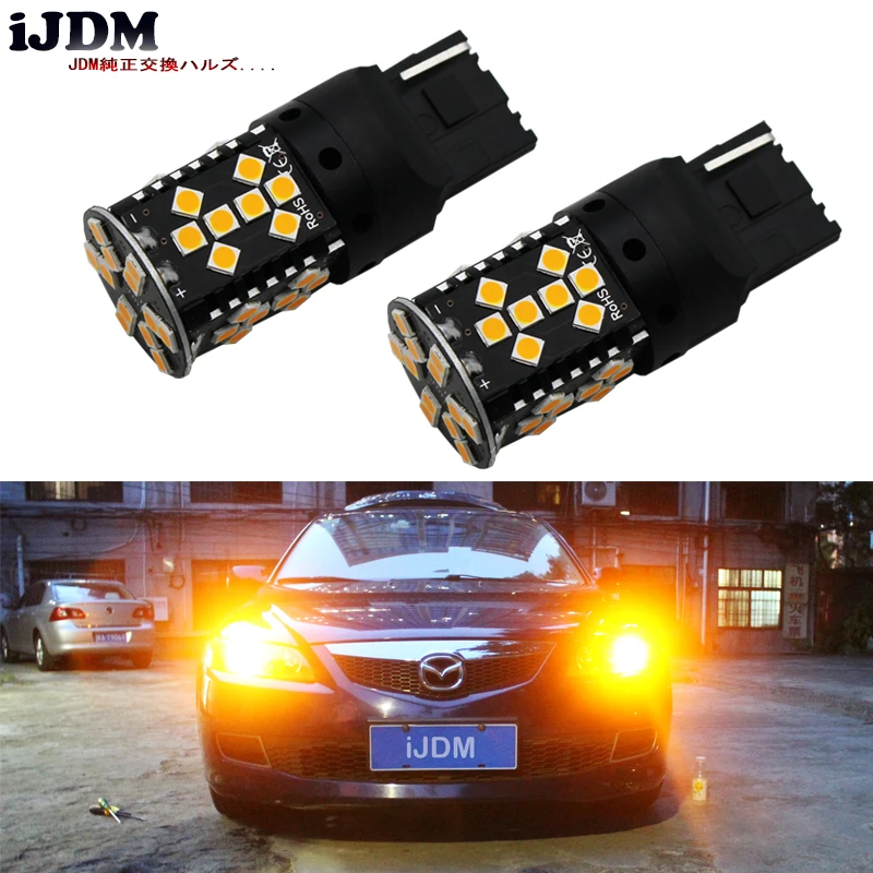 IJDM (4) Canbus без ошибок светодиодный Hyper Flash 21 Вт янтарно желтый W21W T20